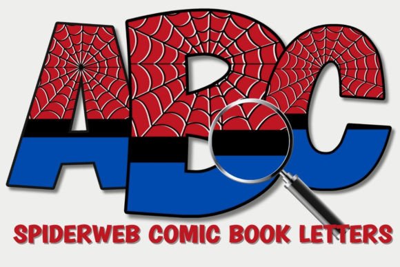 Download SPIDERWEB COMIC BOOK ALPHABET PNG SET - Comic book Collection