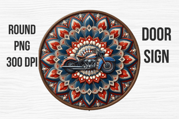 Download Motorbike Mandala Patriotic Door Sign - Patriotic door sign Collection