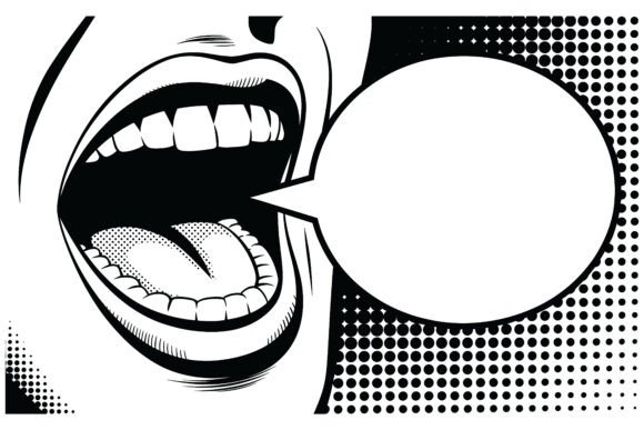 Download Comic Book Style Mouth Screaming with Sp - Comic book Collection