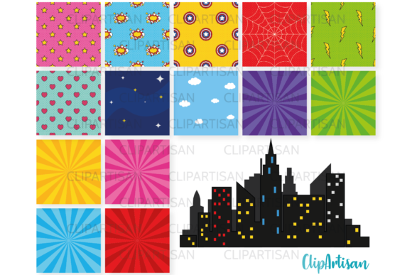 Download Comic Book Digital Papers, Superhero Art - Comic book Collection