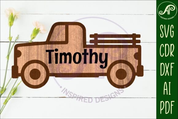 Download Farm Truck Outline Two Layer Name Sign - Two layer name sign Collection