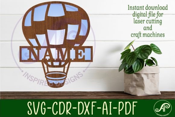 Download Hot Air Balloon Two Layer Name Sign Svg - Two layer name sign Collection
