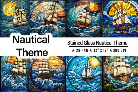 Download Stained Glass Nautical Theme - Nautical theme Collection