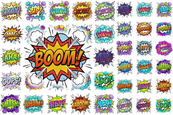 Download Retro Comic Book Speech Bubbles PNG - Comic book Collection