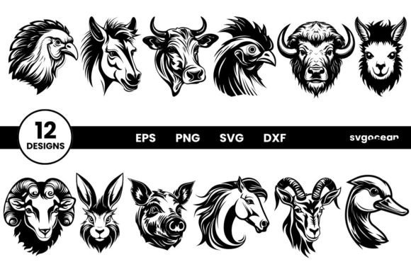 Download Farm Animals Svg Bundle | Silhouette - Farm animals svg Collection