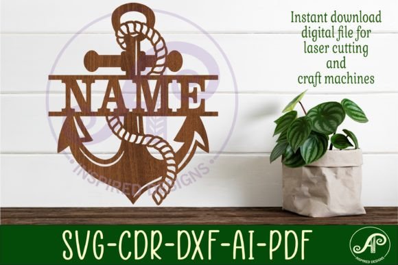 Download Anchor Two Layer Name Sign Svg Laser Cut - Two layer name sign Collection